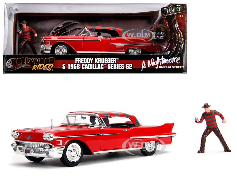 seisova Freddy krueger ja punainen Cadillac keräilyfiguuri setti