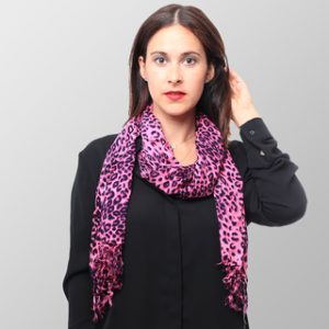 Pinkki leopardi huivi